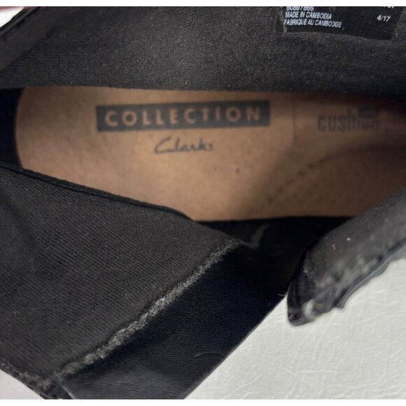 Clarks Addiy Zora Ankle Booties Womens 8.5 Black Leather Croc Embossed Boot - Picture 5 of 10